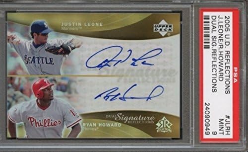 Ryan Howard and Justin Leone AUTO Signed - Autographed 2005 Upper Deck Reflections Baseball Card - PSA 9 Mint - Philadelphia Phillies