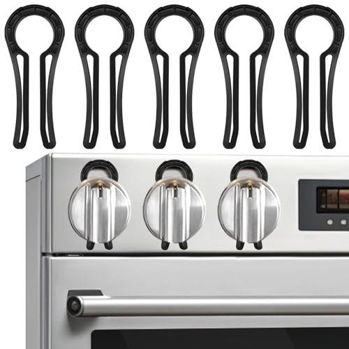 YTDSUP Locks for Gas Stove knobs (5 Pack), Gas Stove Knob Locks for Child Safety, Child Proof Oven Knob Locks, Oven Knob Safety, Upgraded - Black