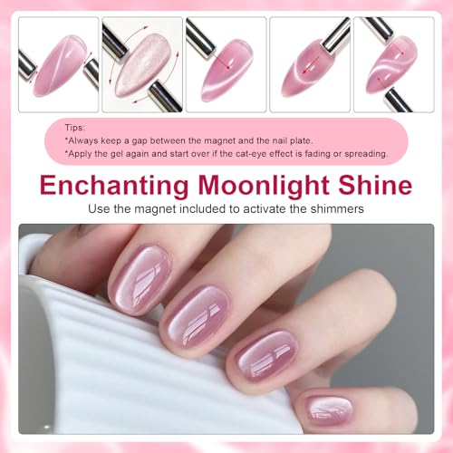 Set de 6 esmaltes de gel Cat Eye con brillo y magneto miniatura 4