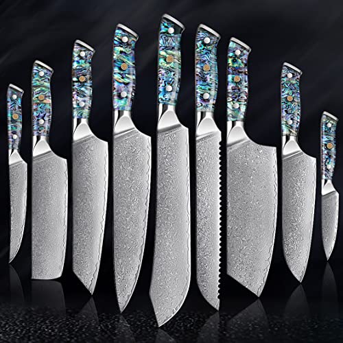 Set Cuchillos Cocina 9 Piezas Acero Forjado