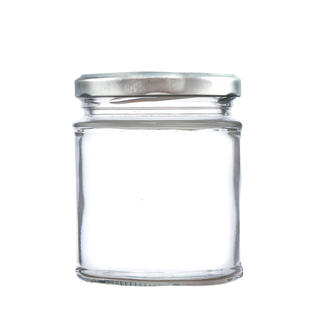 190ml Deluxe Glass Food Jam Jars with Airtight Lids suitable for Marmalade, Honey and Home Preserving (Silver Lid, Pack of 100)