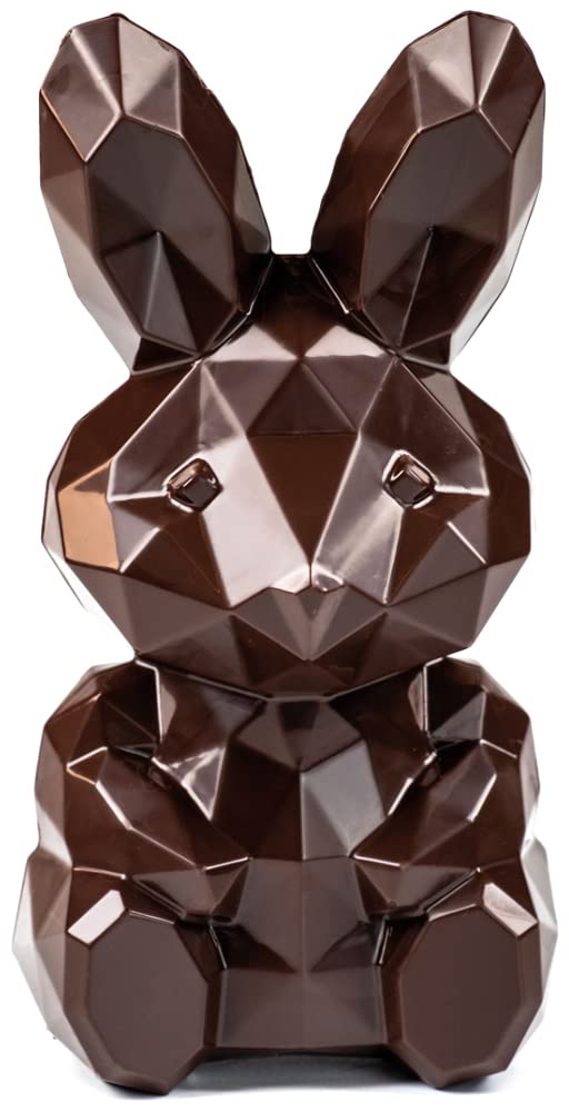 Martellato MA3016 Clear Polycarbonate Easter Chocolate Mold with 2 Half-Faceted-Bunny Cavities