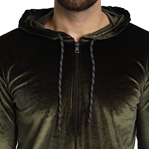 Image of JUGULAR Men's Cotton Velvet Hooded Neck Hoodies