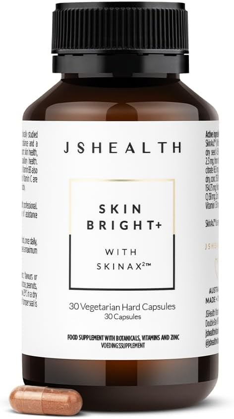 JSHealth Skin Bright+ Formula - Skin Supplement with Vitamin B, Vitamin C & SkinAx² - 1 Month Supply
