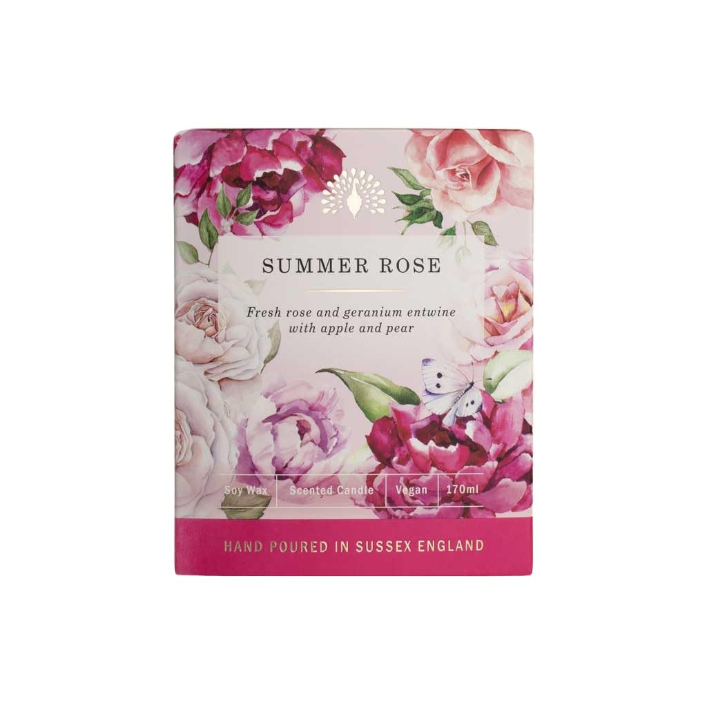 The English Soap Company White English Soap Company Heritage Collection Scented Soy Wax Candle 170Ml (Summer Rose)
