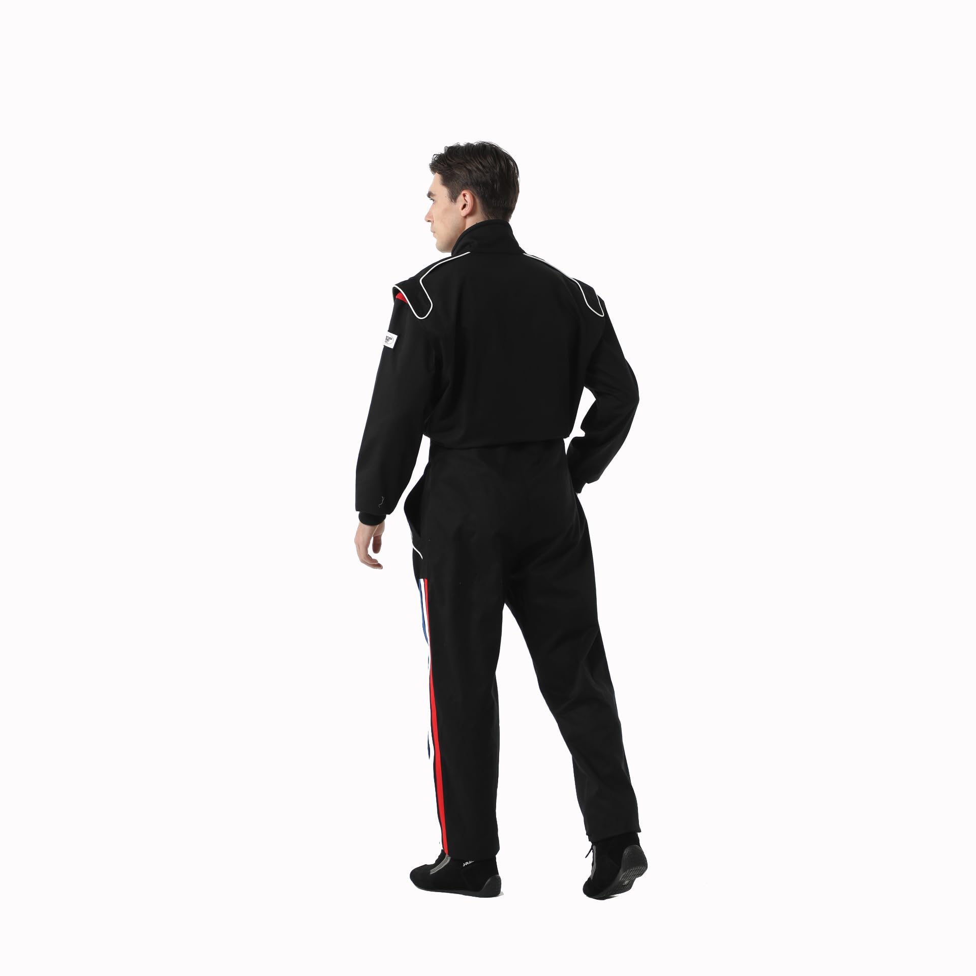 J-RACING SFI 3.2A/ 1 racing suit cotton fire retardant one piece single layer 2RS037 Black (XX-Large)