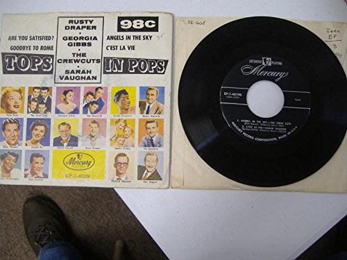 RUSTY DRAPER/GEORGIA GIBBS/THE CREW CUTS/SARAH VAUGAN 45 RPM Are You Satisfied?/Goodbye to Rome / Angels in the Sky/C'est La Vie