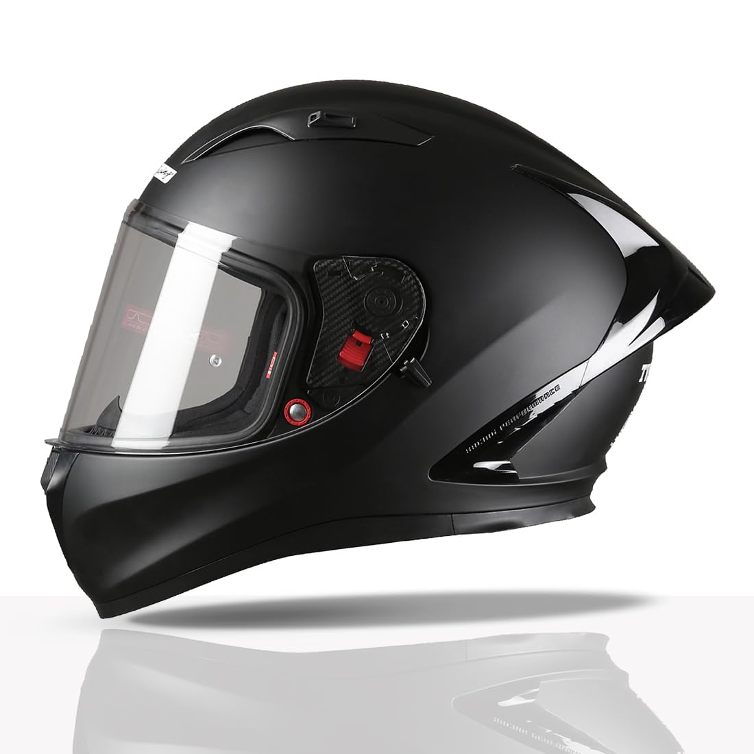 TVS Racing Dual Visor Helmet for Men � Anti-Fog Pin-Lock, Aerodynamic Design & DOT/ISI/ECE Certified � Premium Bike Helmet with Secure Fastening (Black/2XL)-image-42
