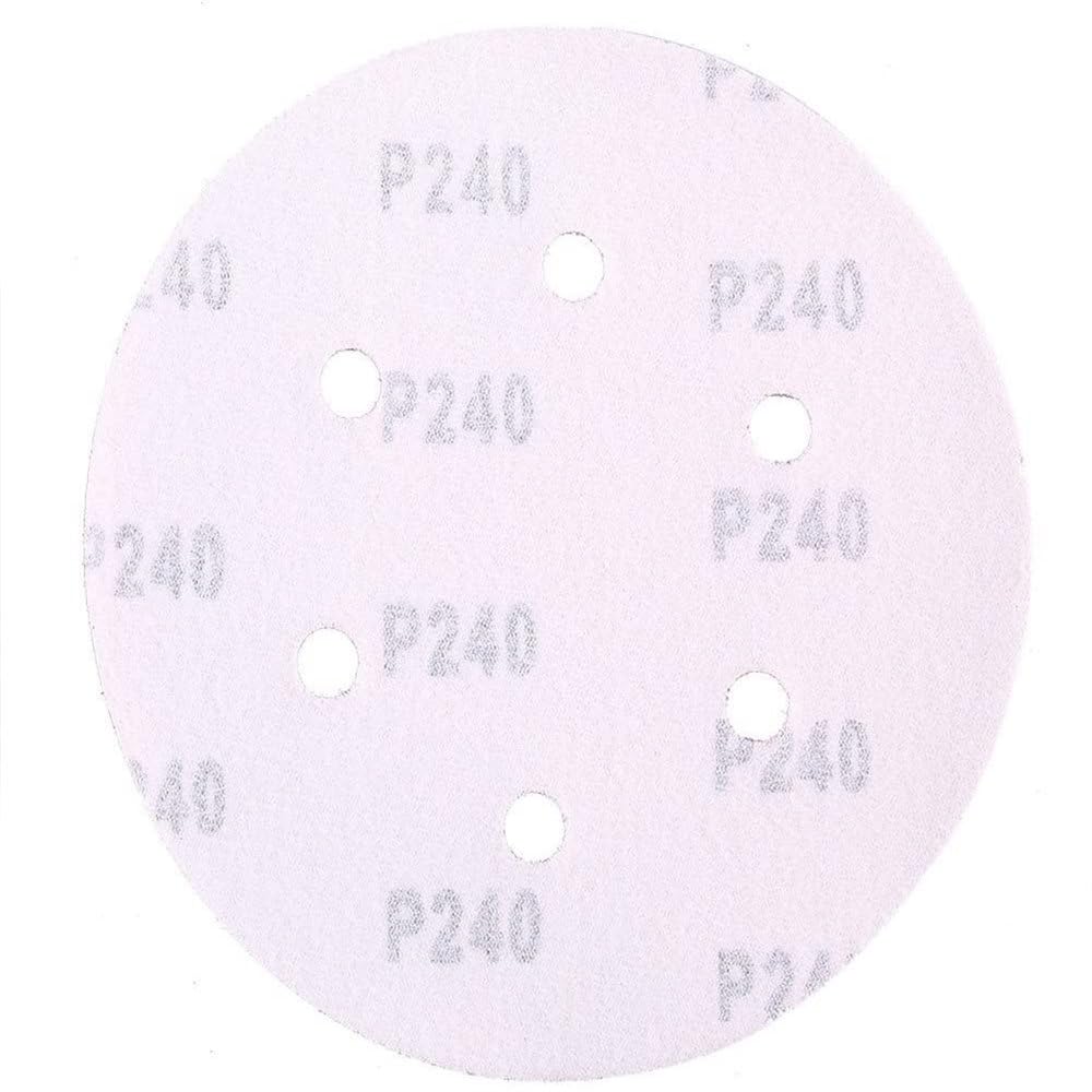 Discos de Lijado de 6 Pulgadas, 6 Agujeros, 150 mm, Grano 60-2000, Papel de Lija Flocado, lijadora Orbital con Gancho y Bucle, Papel de Lija de óxido de Aluminio, Grano