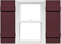 Vista 35 de Mid America - Persiana estándar de vinilo tipo revestimiento exterior de madera de 4 tablones de 14 pulgadas (1 par)