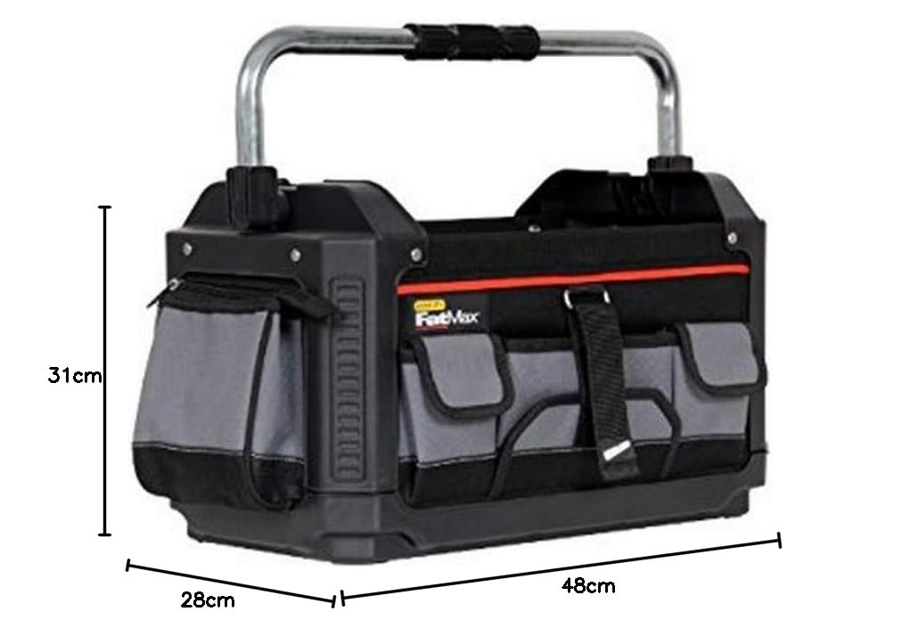 Stanley FatMax 1-79-212 torba narzędziowa (49 x 31 x 28 cm, nylon 600 Denier, ergonomiczny uchwyt, zamykana torba na fontannę