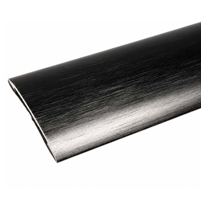 FloorPro Self Adhesive Cover Strip Floor to Floor Doorbar - 0.9m - Stick Down Cover - Aluminum Threshold Transition Door Trim Strip - Brushed Black
