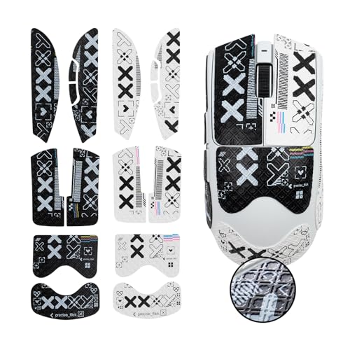 ULTRAEQUIP 2-in-1 Mouse Grip Tape Set for Viper V3 Pro, Pre-Cut Gaming Mouse Grips, Black and White Pattern, Self-Adhesive