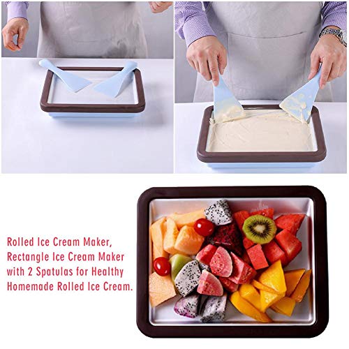 VERLOCO Gebratene Eismaschine Teppanyaki Platte,Teppanyaki-Platte zum Zubereiten von Ice Cream Rolls aus Speiseeis,Eiscreme Rollen Machine DIY,Frozen Joghurt Maker Haushalts 29x24x5 Cm – Bild 3