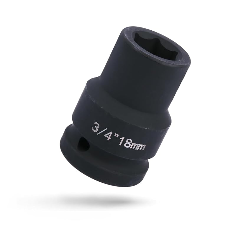 Soquete de Impacto com Encaixe de 19,05 mm (3/4 pol.), 18 mm, 6 Pontos, szkoo, 1 unidade