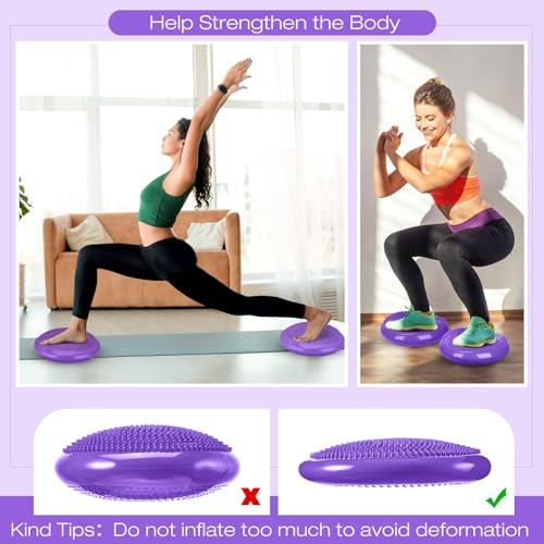 Image of Amylove 6 Pcs Wiggle Seat Inflated Wobble Cushion for Sensory Kid 13 Inch Balance Disc Kids Flexible Seating Exercise Sensory Pad Chair Cushion for Classroom Office School(Purple)