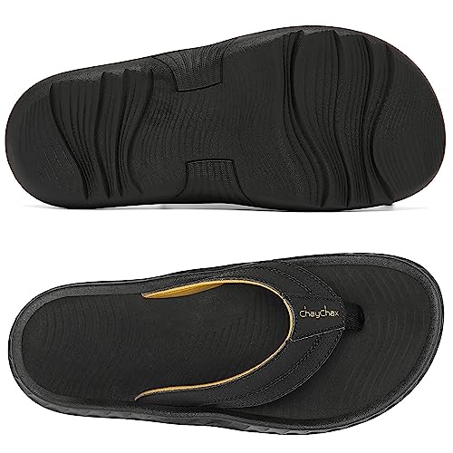 ChayChax Men's Flip Flops Arch Support Beach Sandals Outdoor Sport Thong Sandal with Soft Footbed2
