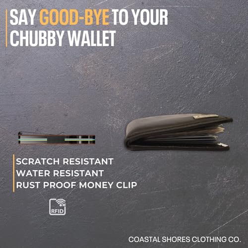 Slim Minimalist Wallet For Men - RFID Blocking & Money Clip - Front Pocket Credit Card Holder Case - Natural Wood - Compact, Thin & Flat (Bamboo)3