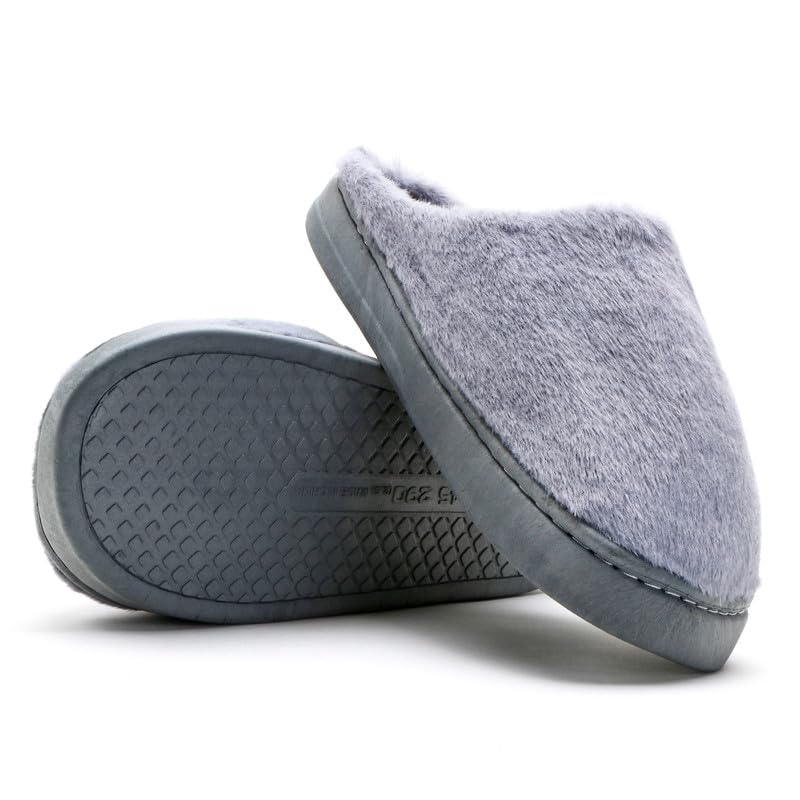 Image of Unisex Winter Flip Flop Slipper for Men and Women Soft Faux Fur Slip On Indoor Home Slides Slipper for Bedroom Sandals
