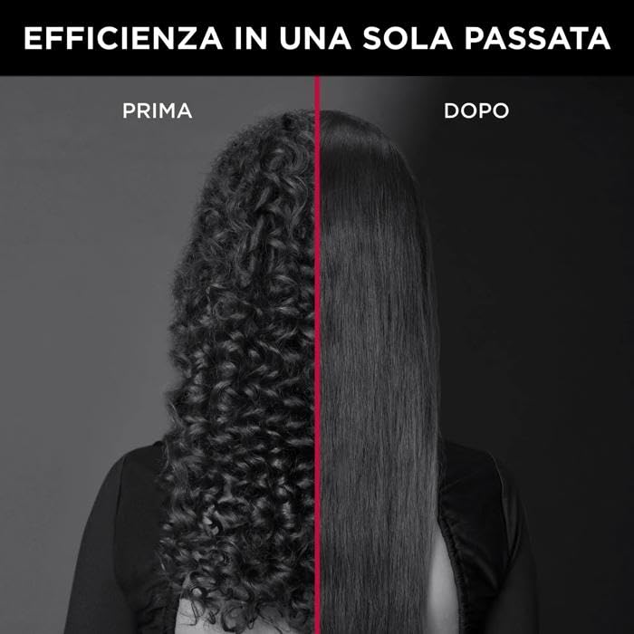Rowenta x karl lagerfeld K/Pro Stylist Prostownica do włosów, powłoka Keratynowa i błyszcząca, funkcja jonowa, błyszczące włosy, odpowiednie do wszystkich rodzajów włosów, 8 ustawień temperatury, wyświetlacz LCD SF467LF0