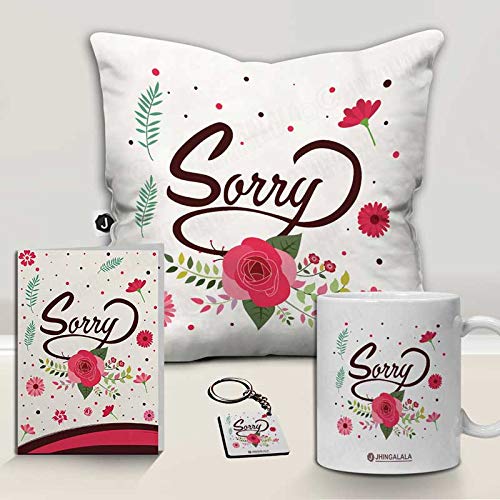 Jhingalala Sorry Gifts | Sorry Printed Cushion with Filler, Coffee Mug, Key Chain, Greeting Card | Combo Sorry Gift for Girlfriend, Boyfriend, Friend, Wife, Husband-image-14