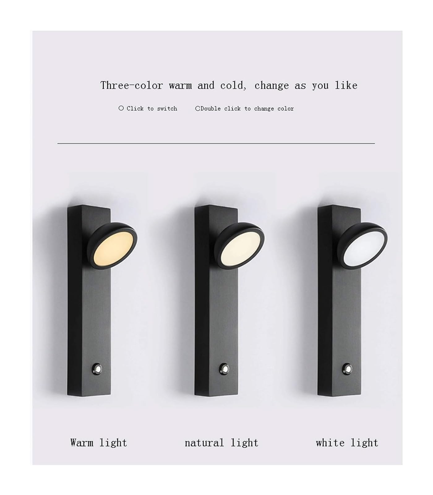 Genérico Aplique de pared con sensor táctil, lámpara de noche, cambio de color y luz nocturna regulable