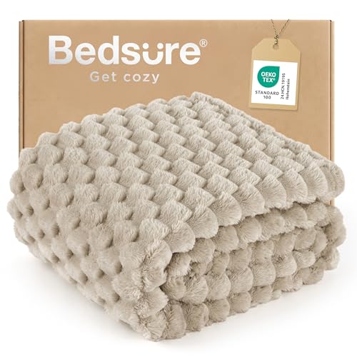 Bedsure Light Brown Throw Blanket for Couch - 350GSM Soft...