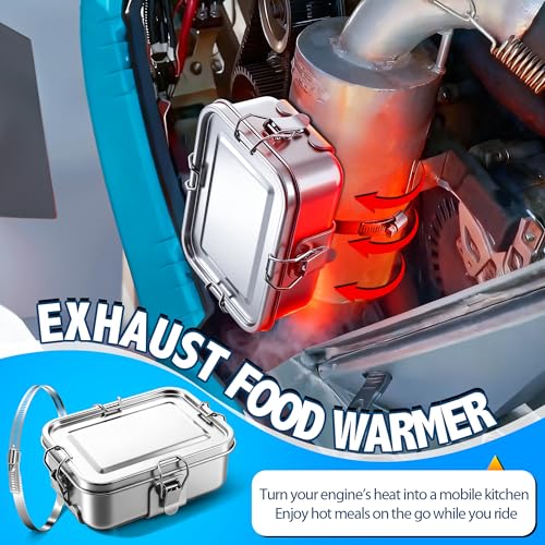 image for Hohean Snowmobile Exhaust Food Warmer Kit, Stainless Steel Lunch Box w