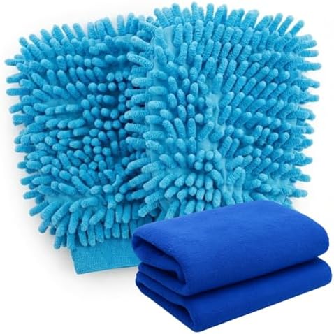 Kit Luva de Microfibra Toalha 30x40cm Pano Lavagem Auto Limpeza A...