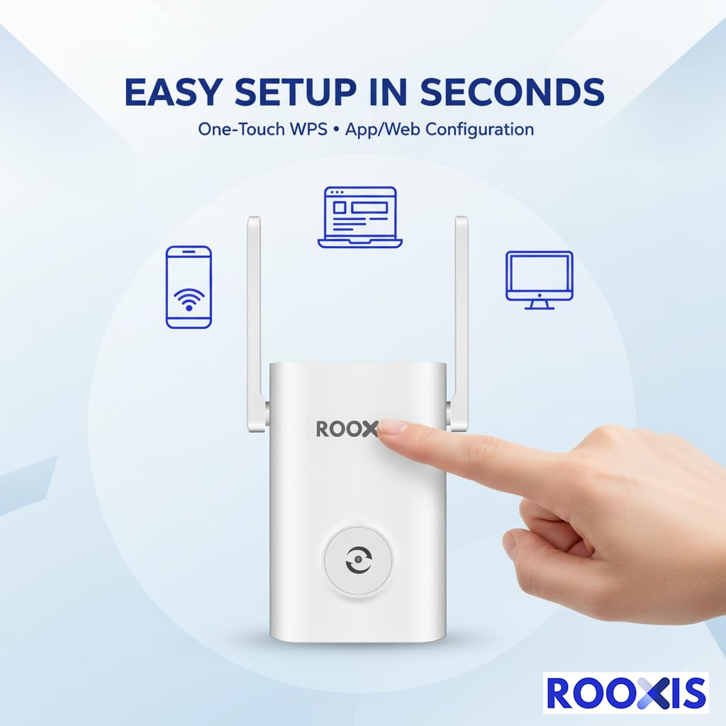 Amplificador de señal WiFi para el hogar, doble banda AC1200, extiende el rango WiFi hasta 10000 pies cuadrados, repetidor WiFi con puerto Ethernet, soporta más de 50 dispositivos, fácil