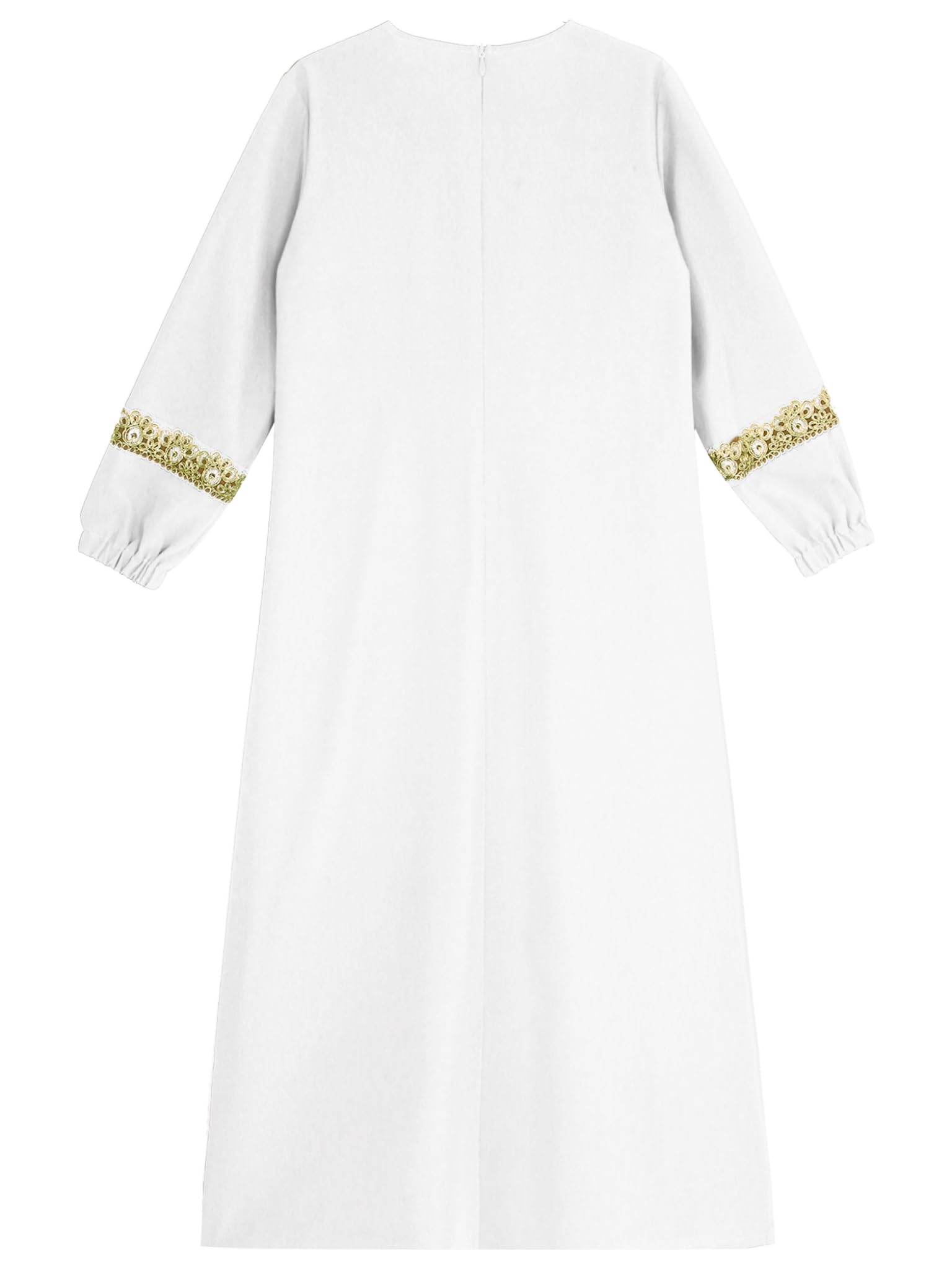 Runhomal Abaya Ramadán manga larga vestido musulmán niño niña