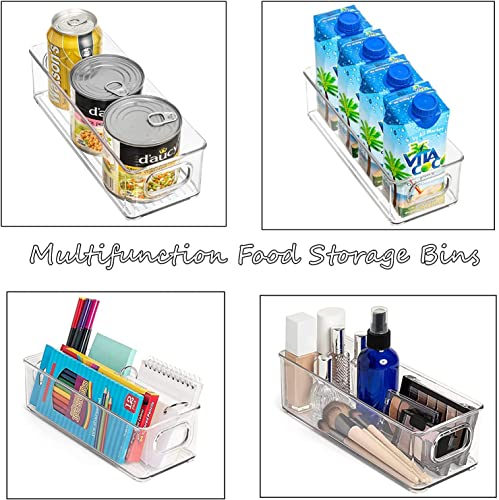 mDesign Plastic Long Stackable Storage Organizer Container, Organization Bin w/Handles for Kitchen, Pantry, Fridge, Freezer, Cabinet, Perfect to Hold Breast Milk - Ligne Collection - 4 Pack, Clear - Image 7