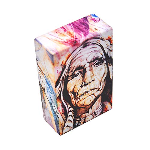 SATSAT ÉTui à Cigarettes Automatique, éTui à Cigarettes en Plastique De Personnalité, Motif De CrâNe De Mode, Porte-Cigarette, Cadeau pour Homme Femme, Contient 20 BâTons De Cigarette,2 PièCes,G Cover