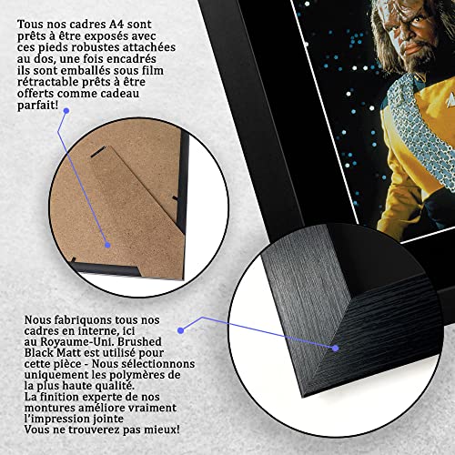 Autographe Michael Dorn Star Trek portrait Worf imprimé sous cadre A4