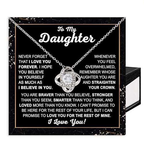 Love Knot Necklace For Daughter - Mom & Dad Gifts For Birthday & Christmas