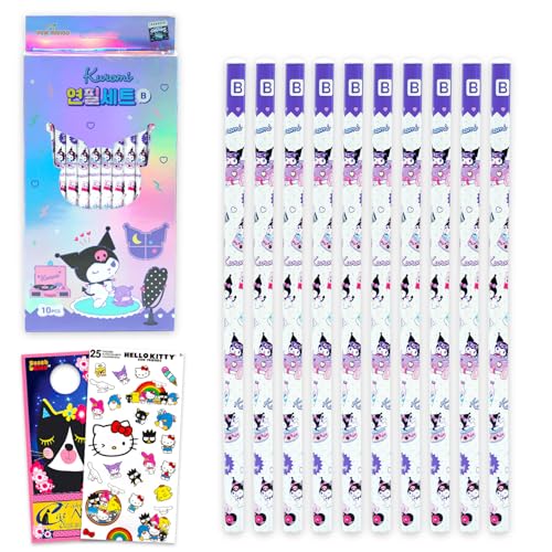 Set de 10 lápices SANRIO Kuromi para niños miniatura 1
