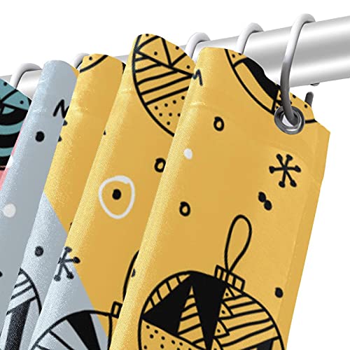 Rideau de douche boules de Noël imperméable de 183 cm