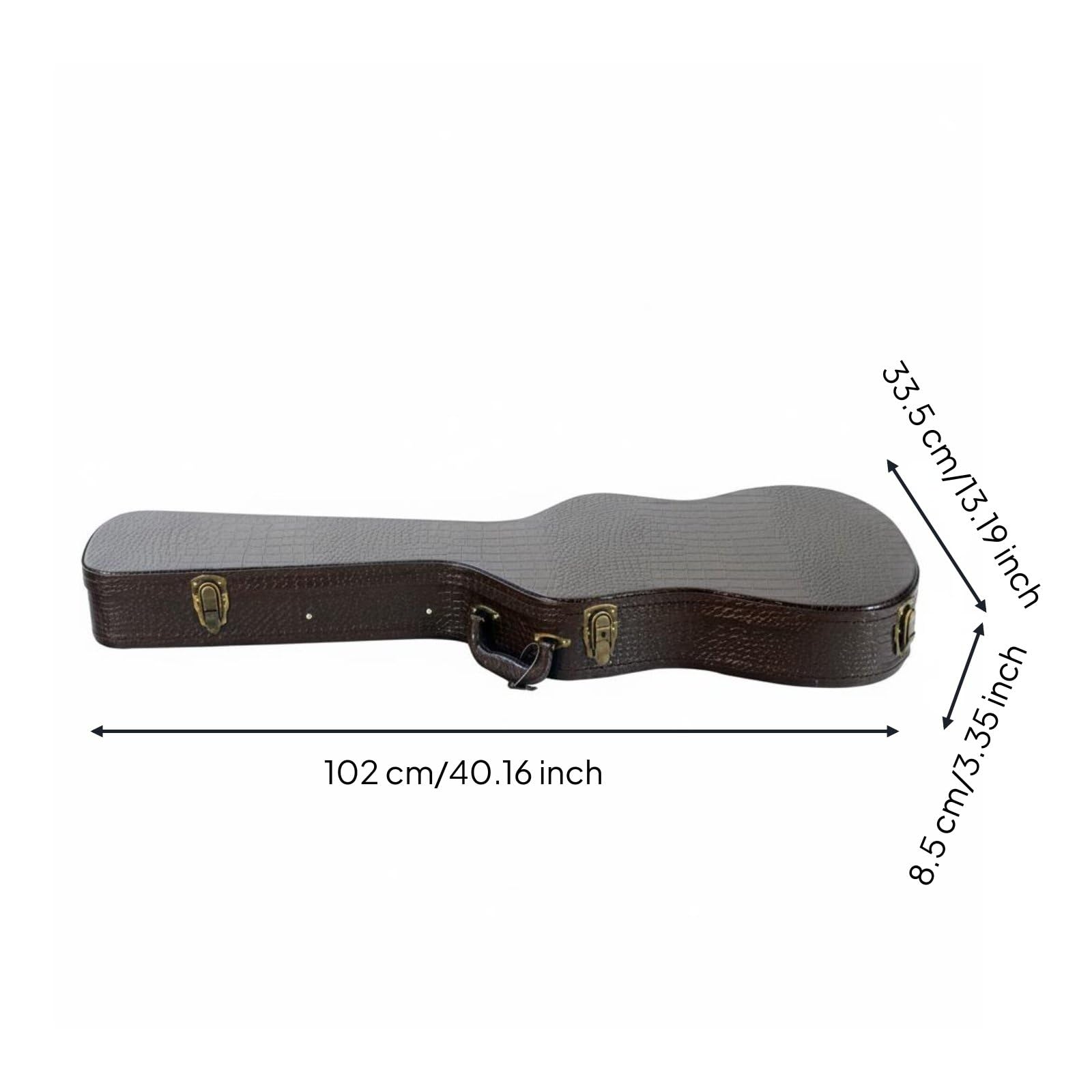 harayaa Estuche para Guitarra Eléctrica Rígido Maletín Funda Caja con Interior a Medida y Carcasa Robusta de Madera PU y Metal Amortigua Golpes y Facilita, Array, Marrón