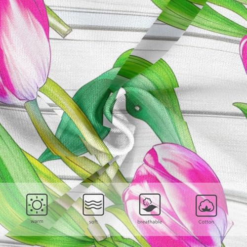 Durable Toddler Underwear Floral 2t Cotton Cute Panties Girl Pink Tulips Green Leaves White Briefs Underpants3