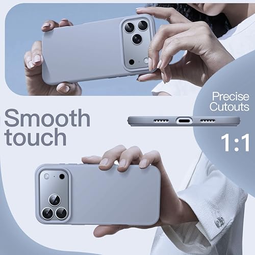 Image of SBMS Silicone Case for iPhone 17 Pro Max 6.9-Inch, Silky-Soft Touch Full-Body Protective Phone Case, Shockproof Back Cover for iPhone 17 Pro Max (Sky Blue Dark)