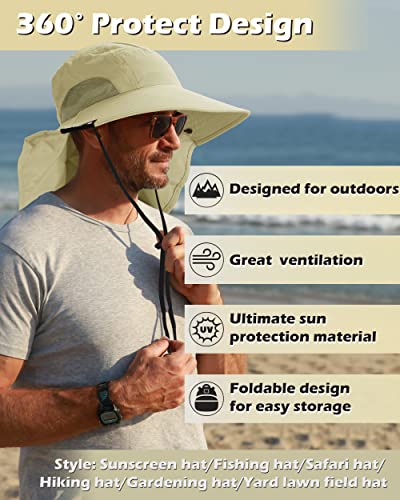 Tirrinia Wide Brim Sun Hat With Neck Flap, Upf 50+ Hiking Safari Fishing Caps For Men And Women #TOP4