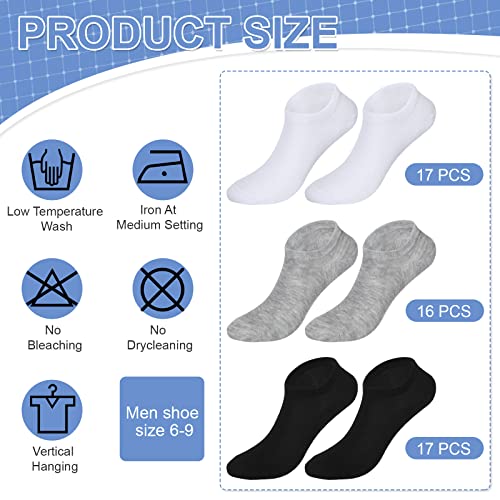Newcotte 50 Pairs No Show Socks Bulk Size 6-9 Women Men Low Cut Ankle Non Slip Invisible Short Casual Athletic Socks2