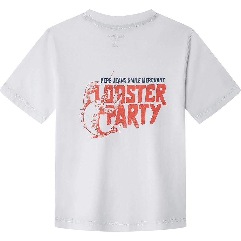 Pepe Jeans Boy's George T-Shirt, White (White), 12