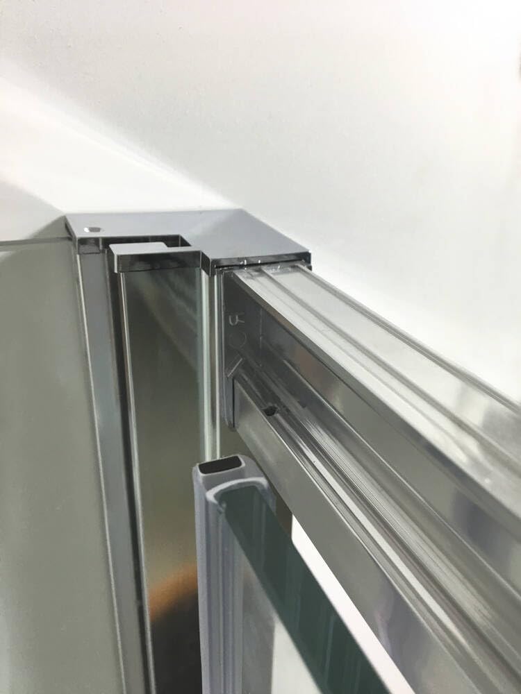 GME - Mampara Ducha Cromada Dos Puertas 2 Fijas + 2 Correderas 100X75cm | Mampara de Cristal Reversible, Perfilería con Ancho Adaptable y 195cm de Altura | Vidrio con Grosor 6mm y Cierre Magnético