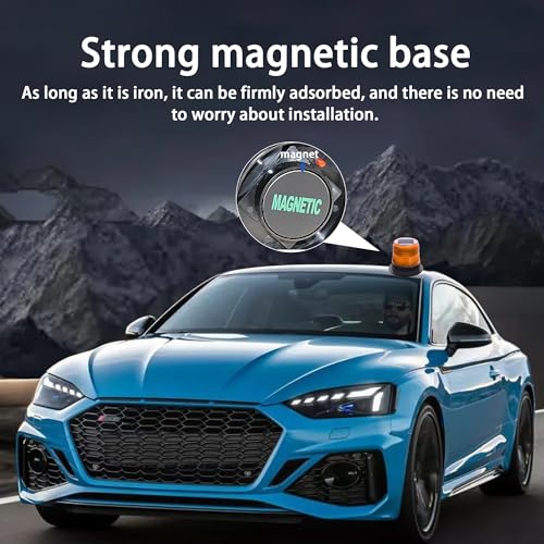 Image of Solar Strobe Warning Light: Strong Magnetic Base Waterproof Traffic Light,Solar Safety Flashing LED Lamp for Construction, Traffic, Factory, Safety Sign, Crane Tower, Boat Navigation (Red)