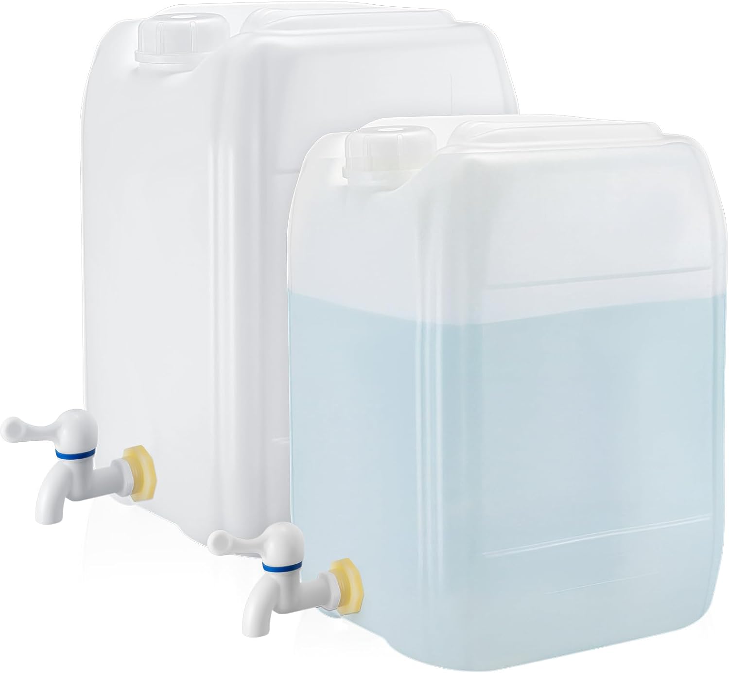 Maxdot 2 Pcs 5.3 Gallon Plastic Dispenser Carboy with Spigot Water Container with Spigot Camping Water Jug Storage for Lab, Pharmaceutical, and Industrial Use