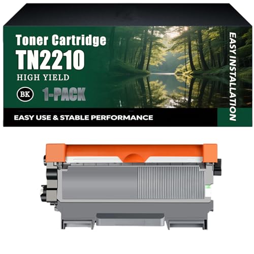 TN2210 Toner Cartridge Work for Brother FAX-2940 Fax Machine FAX-2490 Fax Machine HL-2270DW Mono Printer, High-Capacity 2600 Pages, Clear lines (1 Pack Black)