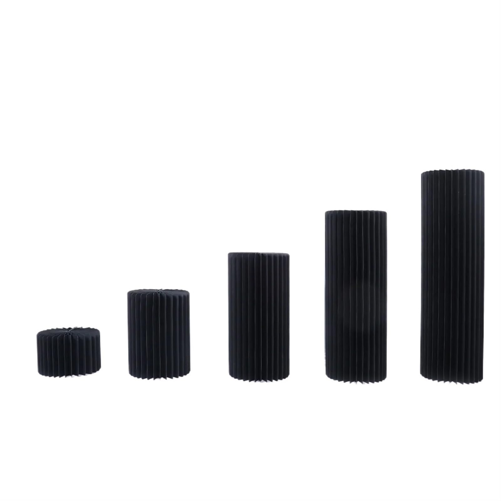 Składane kolumny papierowe składane cylindryczne papierowe filary cylindryczne stojaki na ciasto imprezowe składane kartonowe kolumny cylindryczne imprezy urodzinowe ślubne filary (czarne 20, 40, 60