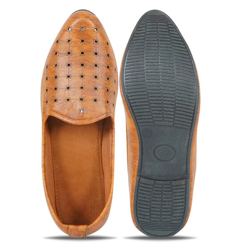 Image of DFR Mens Juttis Ethnic Mojaris | Casual Loafers Juti Shoe for Men
