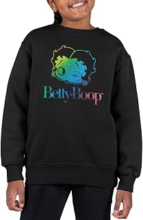 All+Every Betty Boop Wink Rainbow Gradient Girl's Sweatshirt